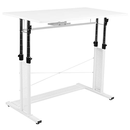 EMMA + OLIVER White Height Adjustable (27.25-35.75