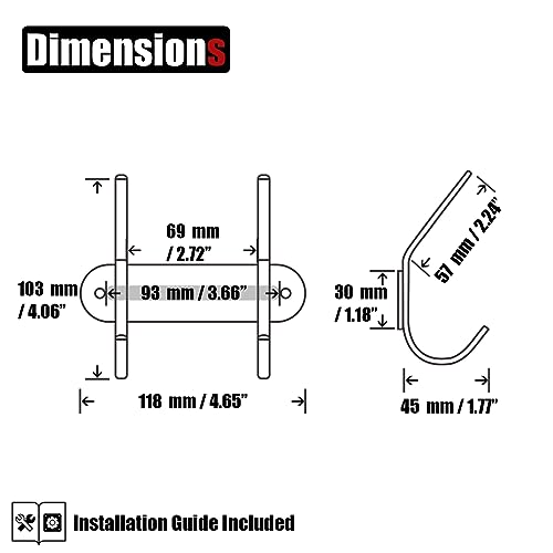 JQK Coat Rack Wall Mounted Black, 29.17 Inch 304 Stainless Steel 10 Dual Hooks Rail for Hanging Coats Purse Clothes Jacket Backpack Entryway, Matte Black 2 Pack, CHR10-PB-P2