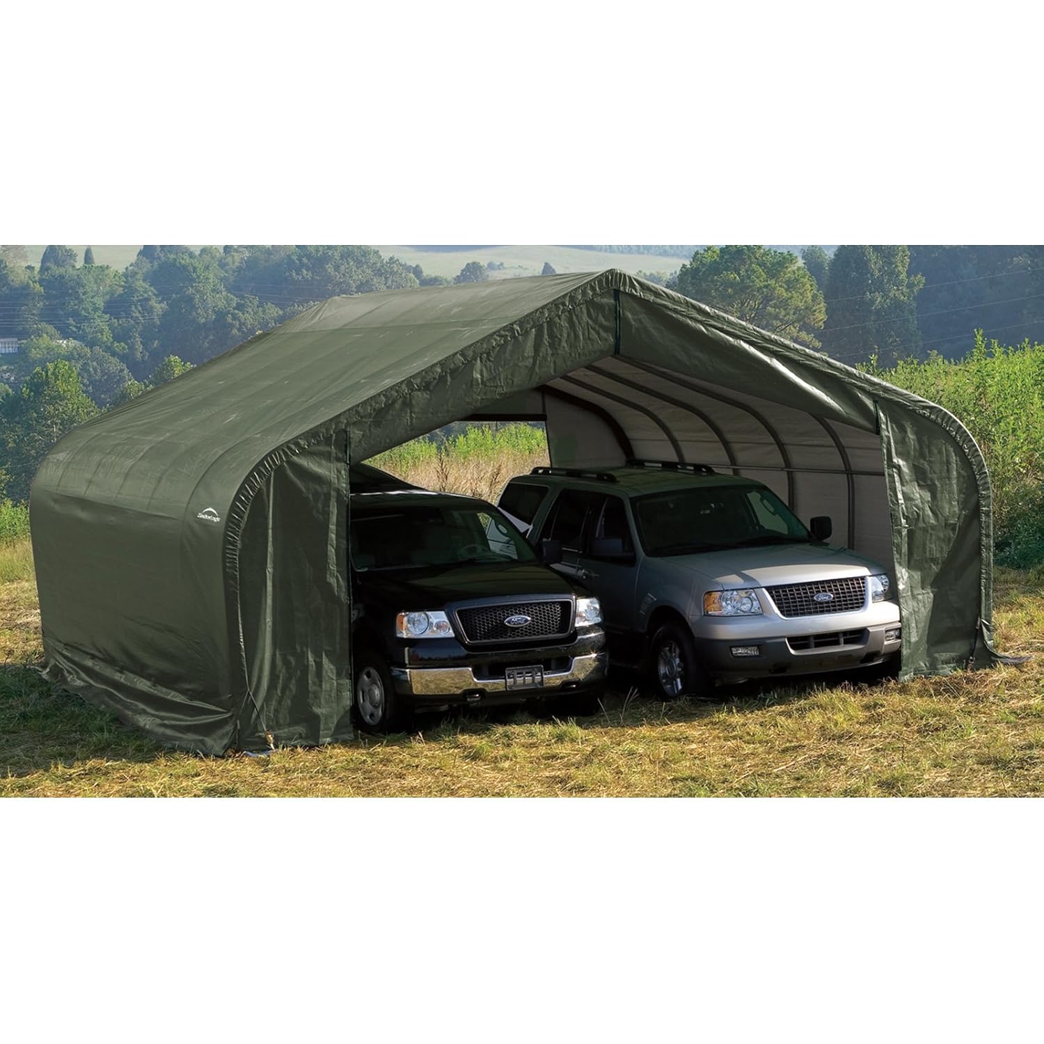 ShelterLogic 22x28x11 Peak Style Shelter, Grey Cover