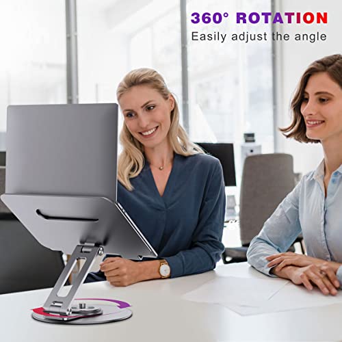 Adjustable MacBook Stand for Desk, Ergonomic Aluminum Laptop Riser with Heat-Vent, Compatible for 10-17