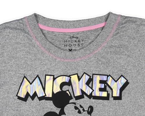Disney Womens' Mickey Mouse Foil Long Sleeve Pajama Top Sleepwear Shirt