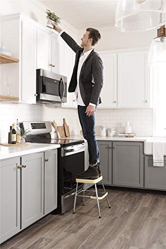 COSCO Stylaire Retro 1-Step Steel Step Stool, Yellow