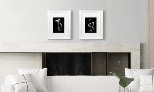 11x14 Picture Frames White, Display Picture 8x10 with Mat, 2 Set Photo Frames for Wall Mounting Home Decor