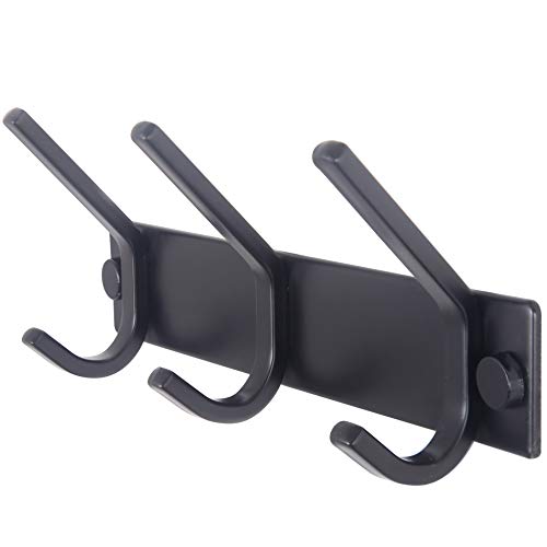 WEBI Coat Rack Wall Mounted,10 Hooks for Hanging Coats,30 Inch Hook Rack Hook Rail Coat Hanger Wall Mount for Backpack,Clothes,Jacket,Black