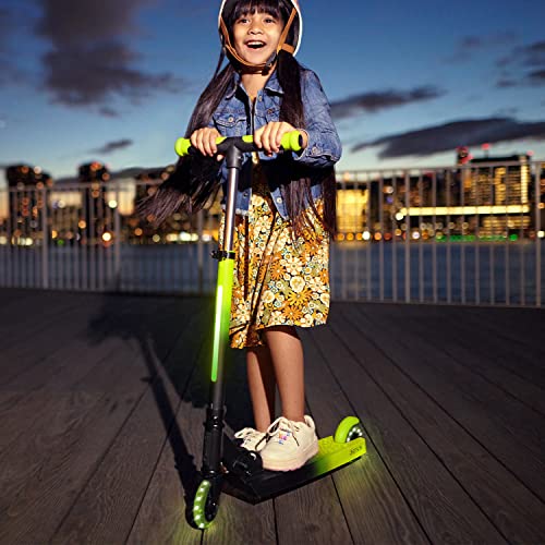 Jetson Juno Folding Kick Scooter| Easy Folding Mechanism | Light-Up Wheels | LED Lights in Deck | Rear Foot Brake | Ages 5+