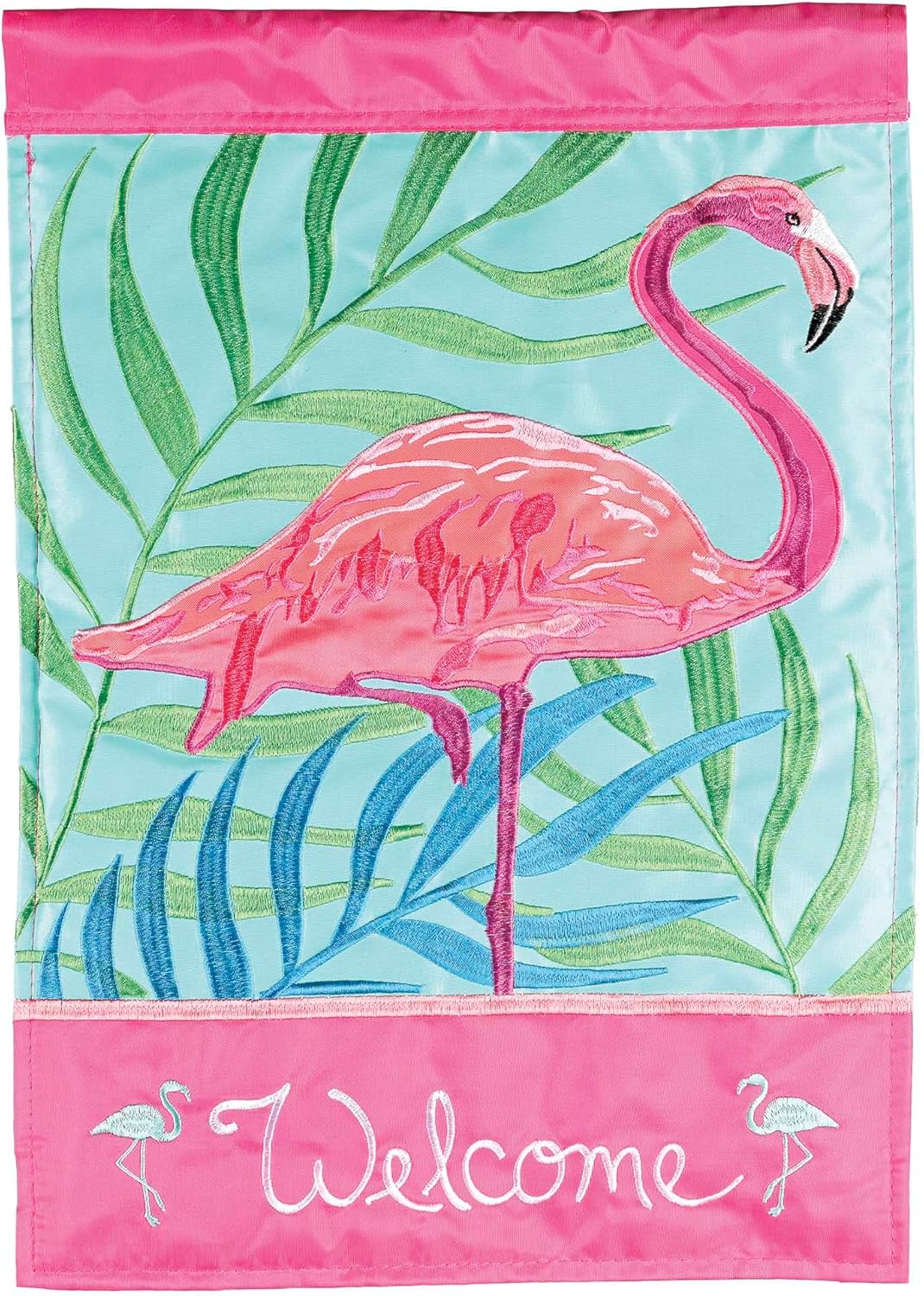 Dicksons Magnolia Garden Welcome Flamingo Pink 42 x 29 Polyester Outdoor Garden Flag
