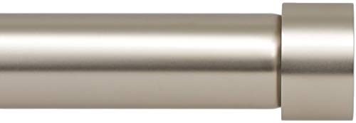 Ivilon Drapery Window Curtain Rod - End Cap Style Design 1 Inch Pole. 72 to 144 Inch Color Satin Nickel