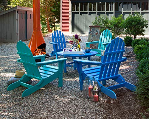 POLYWOOD PWS119-1-TE Classic Adirondack 5-Piece Conversation Set, Teak