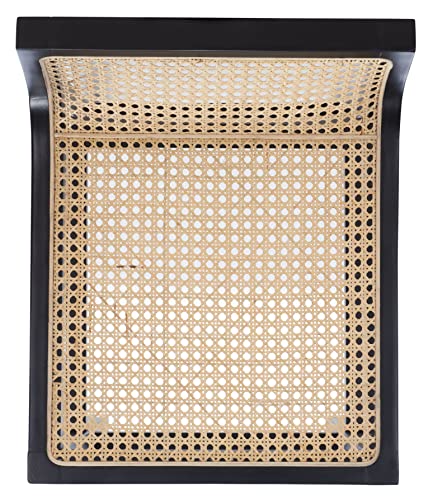 Safavieh Home Collection Saito Black and Natural Low Back Cane 31.5-inch Bar Stool