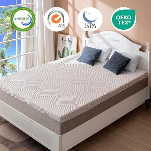 Twin Mattress 6 Inch Memory Foam Mattress Bed in a Box,Mediumu Firm Cooling Gel Green Tea Twin Size Mattress with Breathable Soft Fabric Cover CertiPUR-US colchones twin Pressure Relief