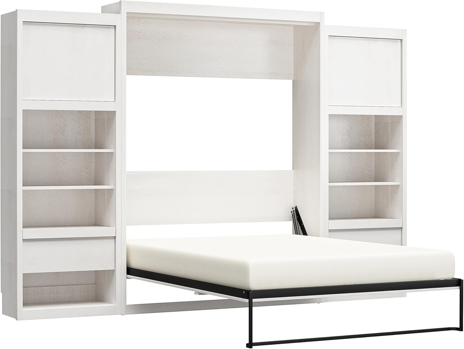 Signature Sleep Queen Wall Bed Cabinet Bundle in Ivory Oak