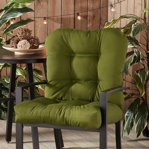 Greendale Home Fashions Outdoor Reversible Tufted Dining Chair Cushion, Juniper