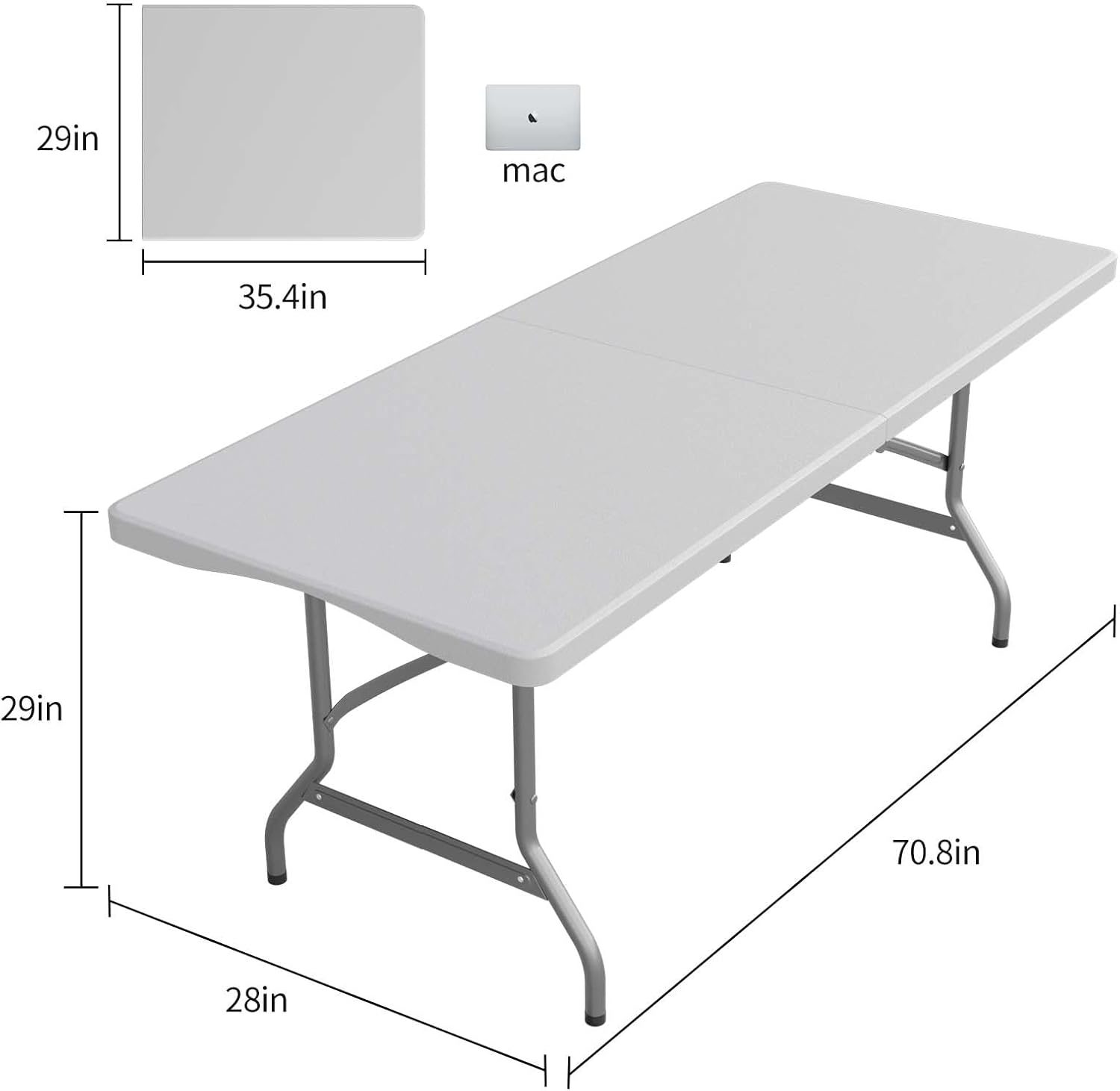 6ft Plastic Folding Table, 28