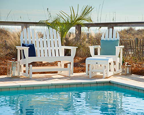 POLYWOOD ADSGL-1TE Classic Adirondack Glider Chair, Teak