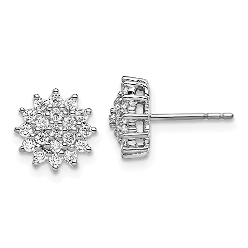 Diamond2Deal 14k Gold 0.57ct Round Cut Lab Grown Diamond Stud Earrings Fine Jewelry for Women