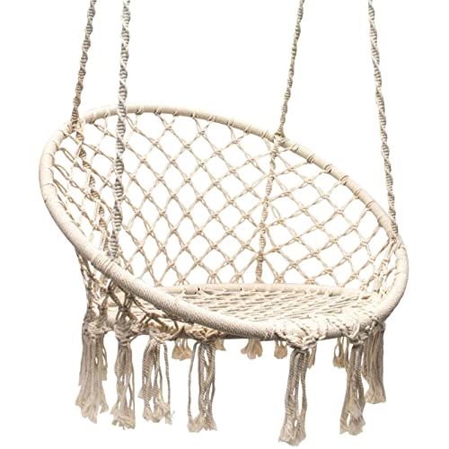 Sorbus Hammock Chair Macrame Hanging Swing Bench, Perfect for Indoor, Outdoor, Teens Girl Bedroom, Home, Room, Patio, Deck, Yard, Garden, Knitted Floating Swinging Bench, (Double Swing)