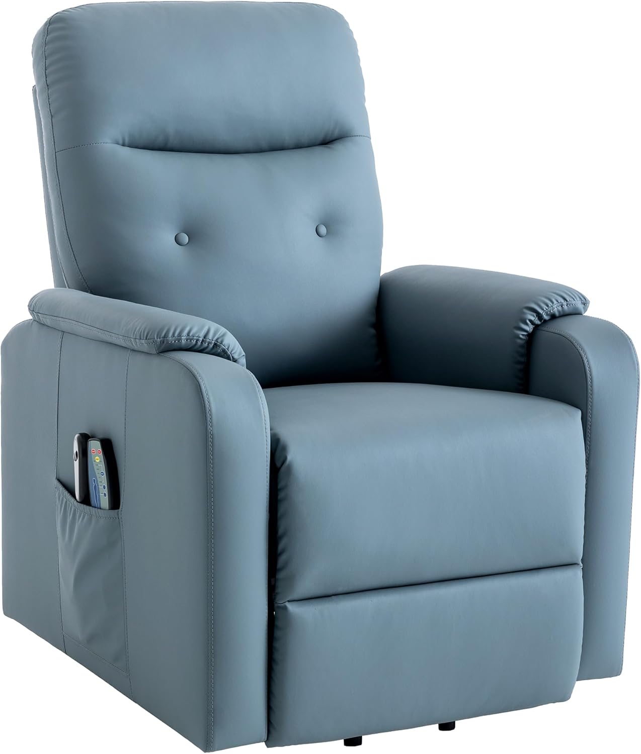 Power Lift Chair for Elderly, Home Theater Seating Lazy Boy Reclinerchair with Adjustable Heated Massage, Heavy Duty Electric Recliner with Side Pockets, for Adults and Seniors, F-Blue