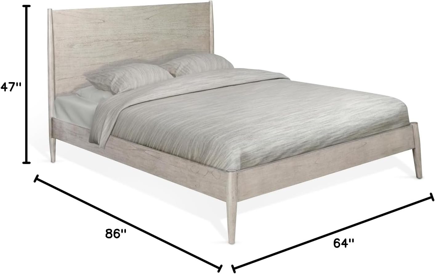 Sunny Designs American Modern Mindi Wood Queen Panel Bed in Modern Gray