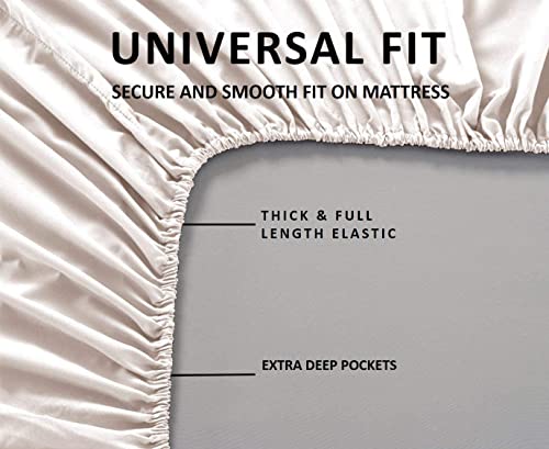 Queen Size Sheet Set - 6 Piece Set - Extra - Deep Pockets - 600-Thread-Count 100% Egyptian Cotton White Solid Bed Sheets - Queens Sheets - 6 PC