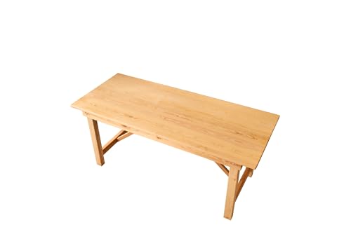 6-8 People 6FT Ash Wood Table Rectangular, Kitchen Dining Table, Modern Conference Desk Table for Office-Natural