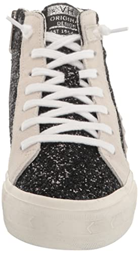 VINTAGE HAVANA Womens Dormy Glitter High Lace Up Sneakers Shoes Casual - Black