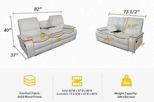 Ginzayaki Faux Leather Recliner, Sofa+LOVESEAT, GSS4106-2PC
