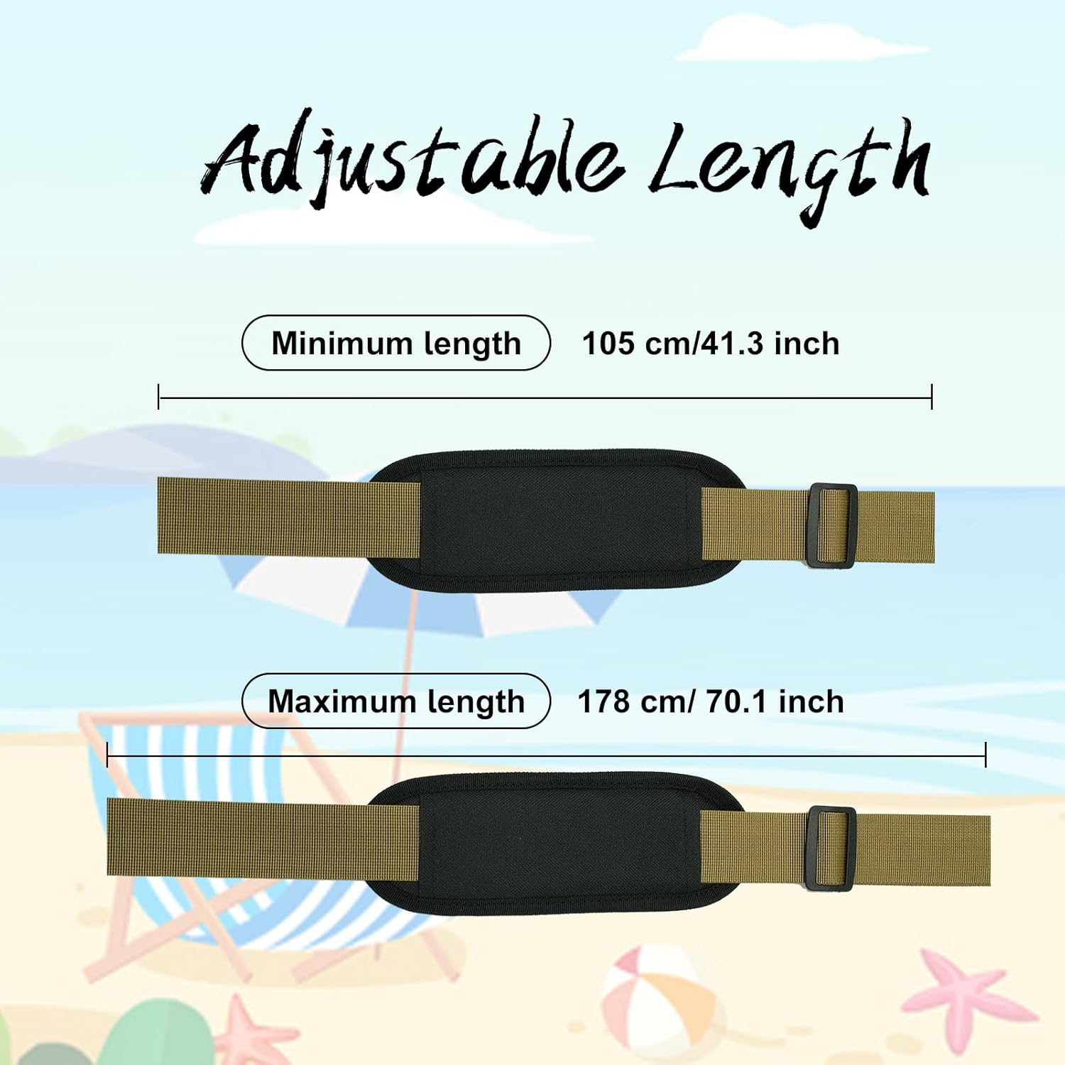 4 Packs Carry Straps - Folding Beach Chair Straps - Shoulder Chair Carry Straps - Adjustable Replacement Carrying Strap for Backpacking Beaches Picnic Summer Outdoor Camping Accessories (4 Colors)