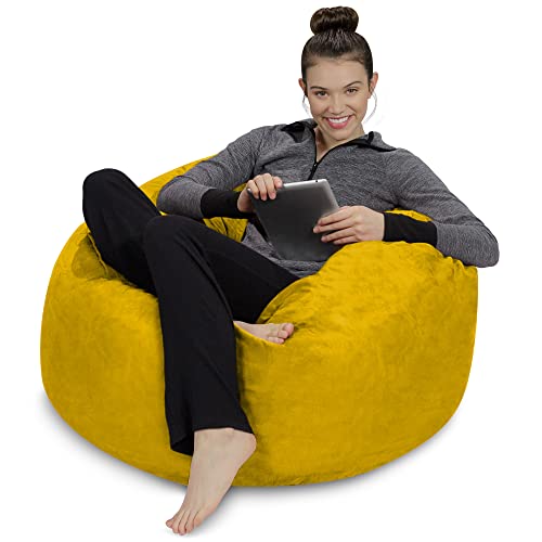 Sofa Sack Bean Bag Chair - Plush, Ultra Soft - Memory Foam Bean Bag Chair with Microsuede Cover - Stuffed Foam Filled Furniture and Accessories for Dorm Room 3 Feet - Bright Green