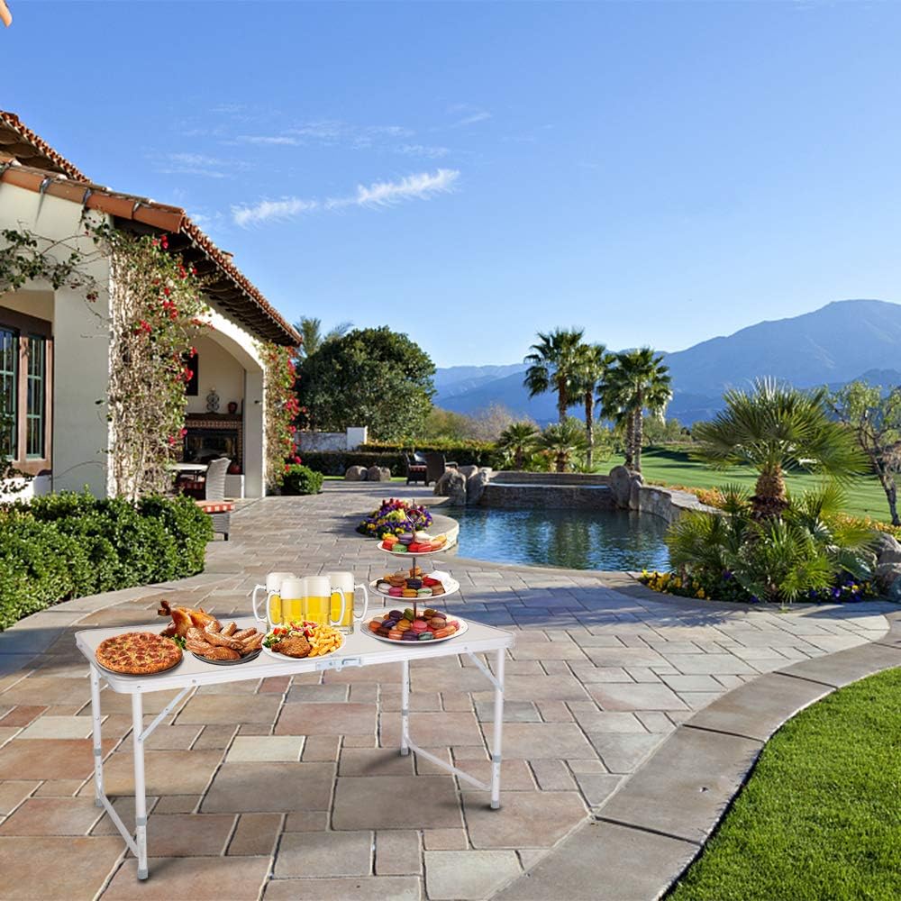 4FT Portable Multipurpose Folding Table White