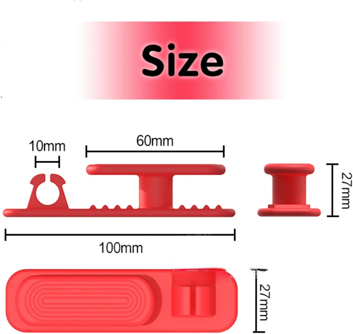 Cord Organizer for Kitchen Appliances,Adhesive Cord Wrapper Cord Holder Cord Keeper Kitchen Gadgets Accessories (Black+Red,4pack)