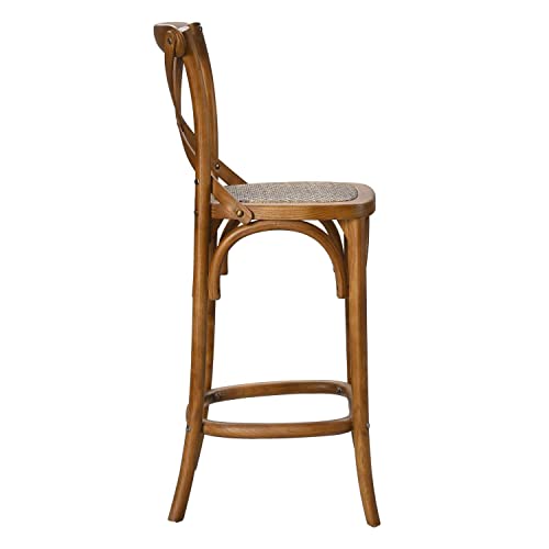 Modway Gear X-Back Wood Bar Stool in White