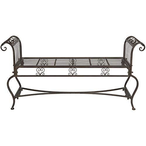 SAFAVIEH Outdoor Collection PAT5004 Bench, Antique Dark Green