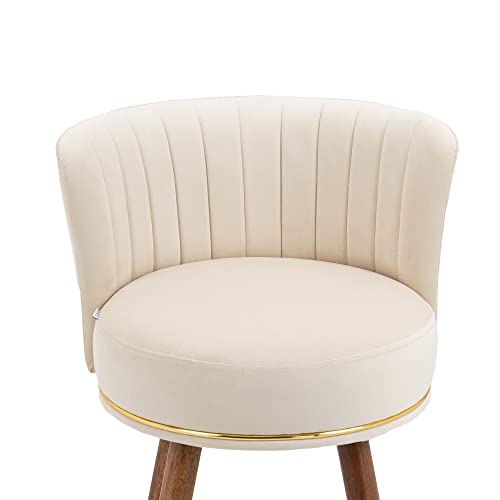 Bar Stools, 27 Inch Swivel Bar Stools, Rustic Counter Stools with Back, Comfy Velvet Upholstered Bar Chairs, Set of 2, Pink