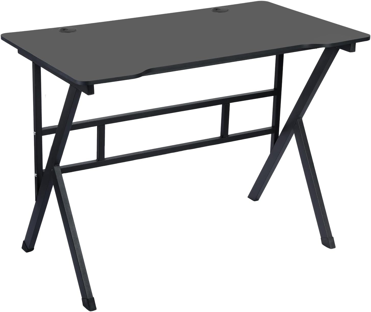 Computer Desk - 39” Gaming Desk, Modern Design K Shaped PC Tabletop Game Table with Cable Holes, Ergonomic Workstation Writing Desks Black for Home Office