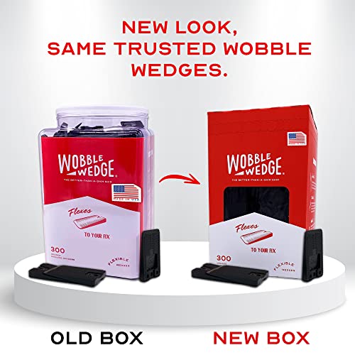 Wobble Wedges Flexible Plastic Shims - Multi-Purpose Wedges for Home Improvement and Workplace - The Ideal Table Shims, Toilet Shims, and Furniture Levelers - 300 Black Wedges