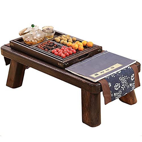 Retro Japanese Style Small Coffee Table Zen Tea Low Table Bay Window Coffee Table Simple Tatami Table Can Be Used As A Low Stool (Size : 60x35x18cm)