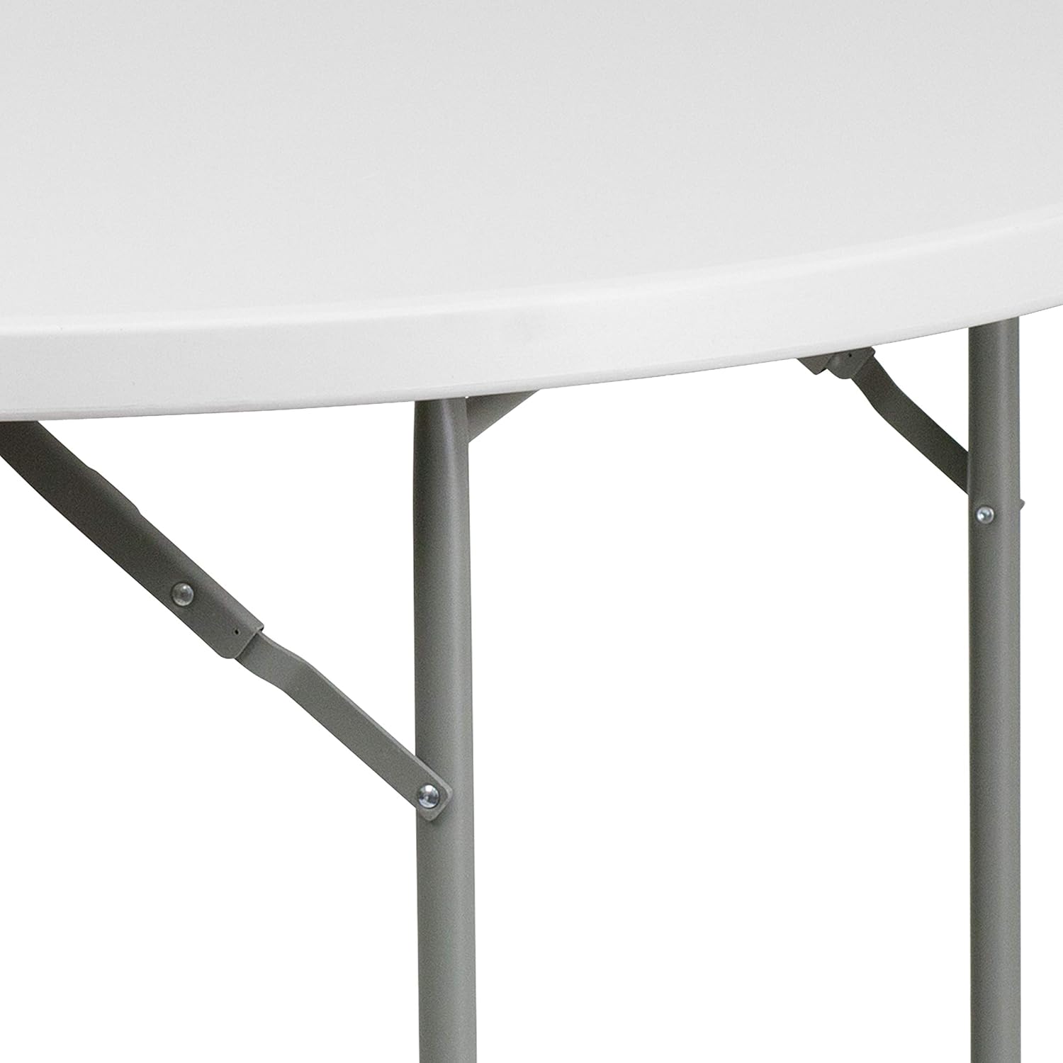 BizChair 4-Foot Round Granite White Plastic Folding Table - Banquet / Event Folding Table