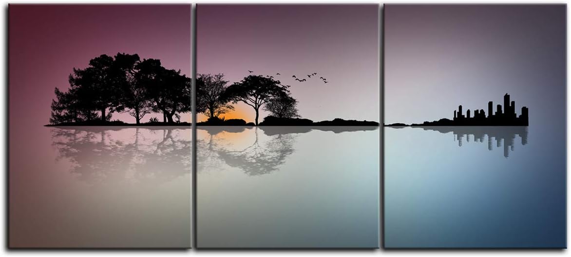 Large Guitar Tree Canvas Wall Art Trees Arranged in a Shape of a Guitar Music Paintings Abstract Music Poster Modern Home Decor 3 Panels for Living Room Bedroom Framed Ready to Hang - 20