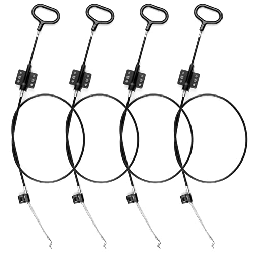 Nonley Sofa Recliner Cables, 4 Pack Couch Release Cables Recliner Replacement Parts D Ring Couch Recliner Pull Handle, Hook Exposed Cable with S Tip for Sofa, Black