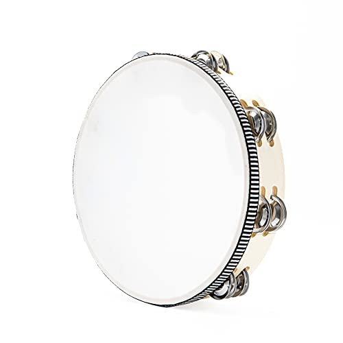 MUSFUNNY Tambourines 8 inch Dove Bible Double Row Jingle Tambourine for Adults,Handbell Clap Drum Tambourine for Pray Church Party Musical Instrument (8 inch Dove)