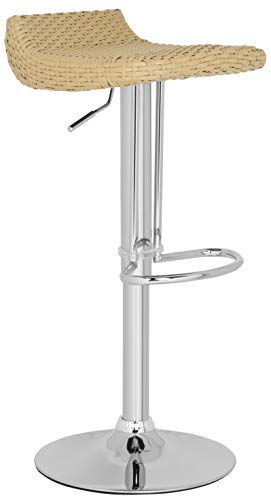 Safavieh Home Collection Juji Wicker Black Adjustable Swivel Gas Lift 24-32.5-inch Bar Stool