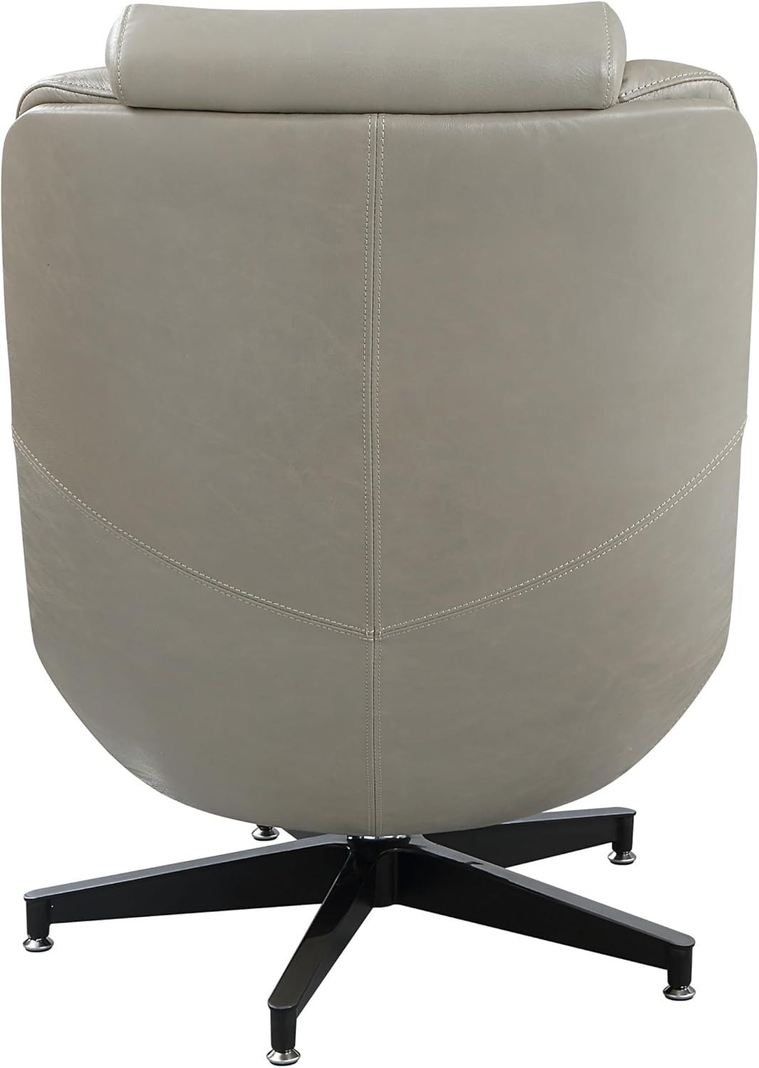 Acme Piran Top Grain Leather Accent Chair with Swivel in Twilight Gray