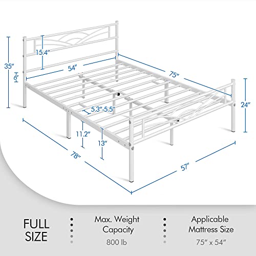 Topeakmart Queen Size Bed Frame, Metal Platform Bed Frame, Mattress Foundation with Cloud-Inspired Design Headboard, No Box Spring Needed, Sturdy Steel Slats, Under Bed Storage, Black