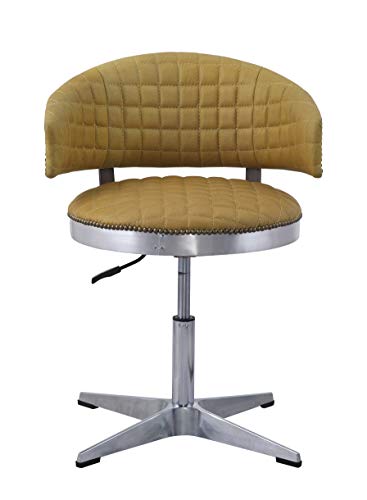 Acme Brancaster Adjustable Chair in Turmeric Top Grain Leather and Chrome