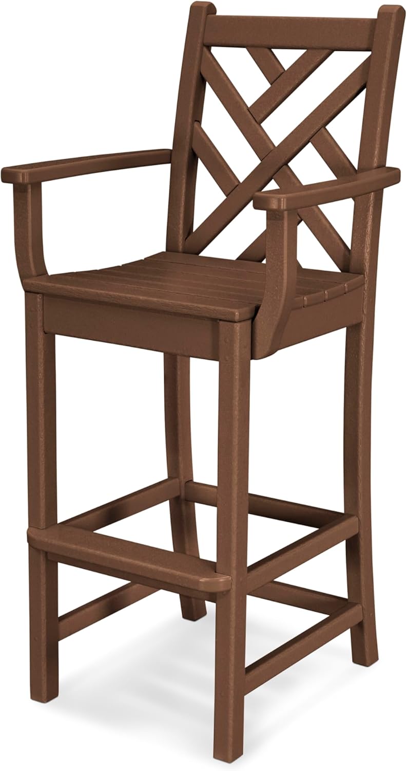 POLYWOOD® Chippendale Bar Chair, Teak
