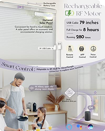 Graywind Custom Motorized Cellular Shades 50% Blackout 3/8