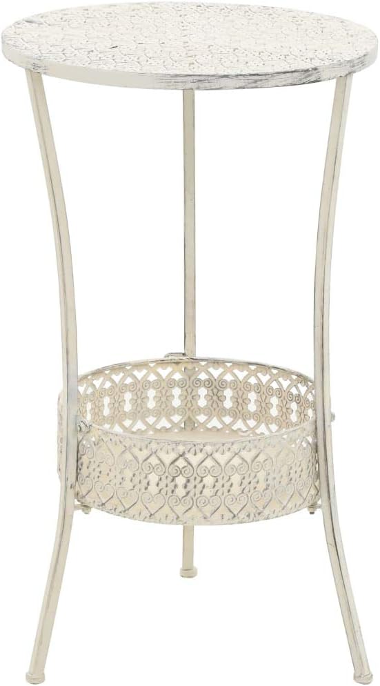 Bistro Table Vintage Style Round Metal 15.7
