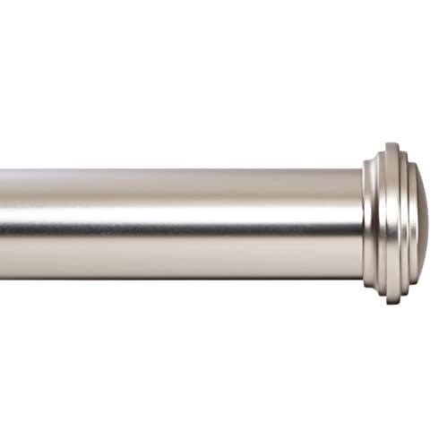 Ivilon Window Curtain Rod Decorative End Cap Design, 1 Inch Rod, 28 to 48 Inch. Brushed Nickel