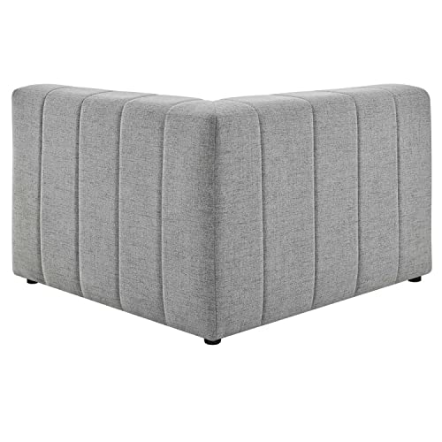 Modway Bartlett Channel Tufted Upholstered Sectional Sofa, 2-Piece Set, Light Gray