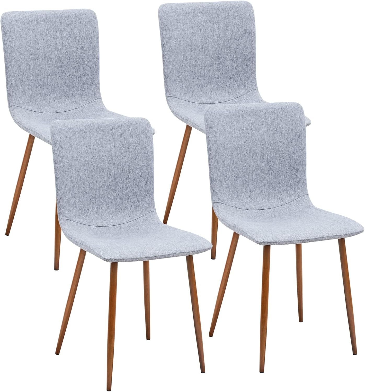 Fabric Cushion Seat Back, Kitchen Dining Chairs Set of 4, Modern Living Room Chair Upholstered Dining Accent Chairs with Mid Century design & Wooden Legs